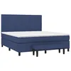 Image de vidaXL Sommier à lattes de lit avec matelas Bleu 180x200 cm Tissu