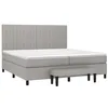 Image de vidaXL Sommier à lattes de lit avec matelas Gris clair 200x200cm Tissu