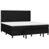 Image de vidaXL Sommier à lattes de lit avec matelas Noir 200x200 cm Tissu