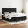 Image de vidaXL Sommier à lattes de lit avec matelas Noir 200x200 cm Tissu