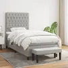 Image de vidaXL Sommier à lattes de lit et matelas Gris clair 90x190 cm Tissu
