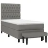 Image de vidaXL Sommier à lattes de lit et matelas Gris foncé 90x190 cm Tissu