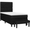 Image de vidaXL Sommier à lattes de lit avec matelas Noir 100x200 cm Tissu