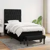 Image de vidaXL Sommier à lattes de lit avec matelas Noir 100x200 cm Tissu