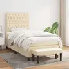 Image de vidaXL Sommier à lattes de lit avec matelas Crème 100x200 cm Tissu