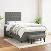 Image de vidaXL Sommier à lattes de lit avec matelas Gris foncé 120x200cm Tissu
