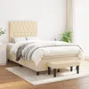 Image de vidaXL Sommier à lattes de lit avec matelas Crème 120x200 cm Tissu