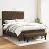 Image de vidaXL Sommier à lattes de lit avec matelas Marron foncé 140x190 cm