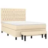 Image de vidaXL Sommier à lattes de lit avec matelas Crème 140x190 cm Tissu