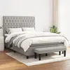 Image de vidaXL Sommier à lattes de lit avec matelas Gris clair 140x200cm Tissu