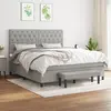 Image de vidaXL Sommier à lattes de lit avec matelas Gris clair 160x200cm Tissu