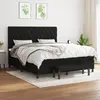 Image de vidaXL Sommier à lattes de lit avec matelas Noir 160x200 cm Tissu