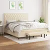 Image de vidaXL Sommier à lattes de lit avec matelas Crème 160x200 cm Tissu