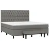 Image de vidaXL Sommier à lattes de lit avec matelas Gris foncé 180x200cm Tissu