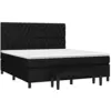 Image de vidaXL Sommier à lattes de lit avec matelas Noir 180x200 cm Tissu