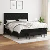 Image de vidaXL Sommier à lattes de lit avec matelas Noir 180x200 cm Tissu