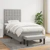 Image de vidaXL Sommier à lattes de lit avec matelas Gris clair 80x200 cm Tissu