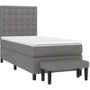Image de vidaXL Sommier à lattes de lit et matelas Gris foncé 90x190 cm Tissu