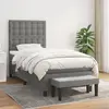 Image de vidaXL Sommier à lattes de lit et matelas Gris foncé 90x190 cm Tissu