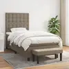 Image de vidaXL Sommier à lattes de lit avec matelas Taupe 90x200 cm Tissu