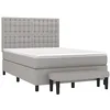 Image de vidaXL Sommier à lattes de lit avec matelas Gris clair 140x190cm Tissu