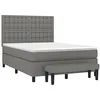 Image de vidaXL Sommier à lattes de lit avec matelas Gris foncé 140x200cm Tissu