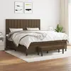 Image de vidaXL Sommier à lattes de lit avec matelas Marron foncé 160x200 cm