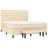 Image de vidaXL Sommier à lattes de lit avec matelas Crème 160x200 cm Tissu