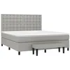 Image de vidaXL Sommier à lattes de lit avec matelas Gris clair 180x200cm Tissu