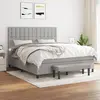 Image de vidaXL Sommier à lattes de lit avec matelas Gris clair 180x200cm Tissu