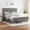 Image de vidaXL Sommier à lattes de lit avec matelas Gris foncé 180x200cm Tissu