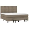 Image de vidaXL Sommier à lattes de lit avec matelas Taupe 180x200 cm Tissu