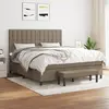 Image de vidaXL Sommier à lattes de lit avec matelas Taupe 180x200 cm Tissu