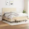 Image de vidaXL Sommier à lattes de lit avec matelas Crème 180x200 cm Tissu