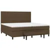 Image de vidaXL Sommier à lattes de lit avec matelas Marron foncé 200x200 cm