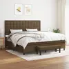 Image de vidaXL Sommier à lattes de lit avec matelas Marron foncé 200x200 cm