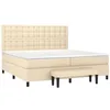 Image de vidaXL Sommier à lattes de lit avec matelas Crème 200x200 cm Tissu