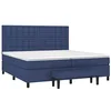 Image de vidaXL Sommier à lattes de lit avec matelas Bleu 200x200 cm Tissu