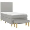 Image de vidaXL Sommier à lattes de lit et matelas Gris clair 90x190 cm Tissu