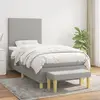 Image de vidaXL Sommier à lattes de lit et matelas Gris clair 90x190 cm Tissu