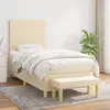 Image de vidaXL Sommier à lattes de lit et matelas Crème 90x190 cm Tissu
