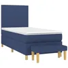 Image de vidaXL Sommier à lattes de lit avec matelas Bleu 90x190 cm Tissu