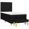 Image de vidaXL Sommier à lattes de lit avec matelas Noir 90x200 cm Tissu