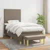 Image de vidaXL Sommier à lattes de lit avec matelas Taupe 90x200 cm Tissu