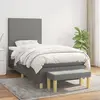 Image de vidaXL Sommier à lattes de lit avec matelas Gris foncé 100x200cm Tissu