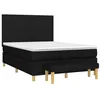 Image de vidaXL Sommier à lattes de lit avec matelas Noir 140x190 cm Tissu