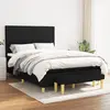 Image de vidaXL Sommier à lattes de lit avec matelas Noir 140x190 cm Tissu