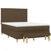 Image de vidaXL Sommier à lattes de lit avec matelas Marron foncé 140x200 cm