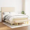Image de vidaXL Sommier à lattes de lit avec matelas Crème 140x200 cm Tissu
