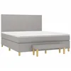 Image de vidaXL Sommier à lattes de lit avec matelas Gris clair 160x200cm Tissu